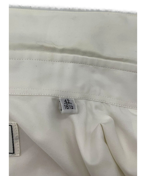HERMES（エルメス）HERMES (エルメス) 切替タックシャツ ホワイト サイズ:SIZE 42　161/2の古着・服飾アイテム