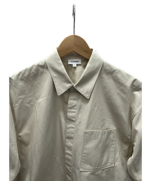JIL SANDER（ジルサンダー）JIL SANDER (ジルサンダー) 半袖ショートオーバー比翼シャツ ベージュ サイズ:SIZE 39の古着・服飾アイテム