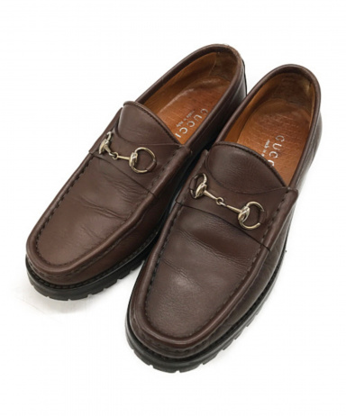 中古・古着通販】GUCCI (グッチ) ビットモカシン ブラウン サイズ:表記