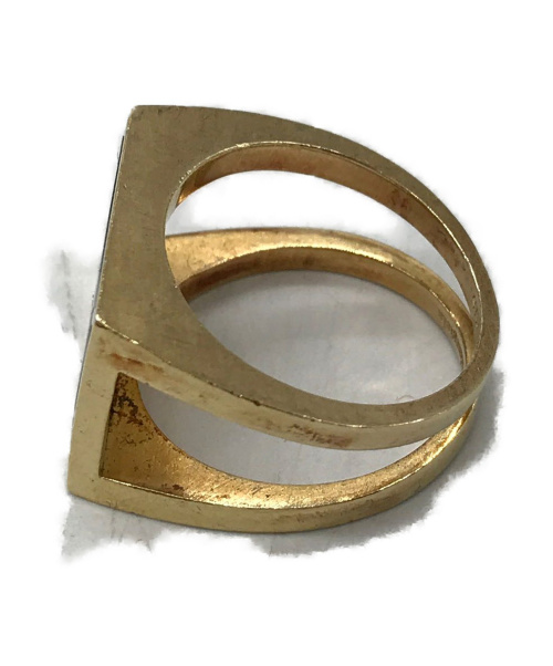 Maison Margiela（メゾンマルジェラ）Maison Margiela (メゾンマルジェラ) 4ステッチアイコンリング ゴールド×ブラック サイズ:21号の古着・服飾アイテム