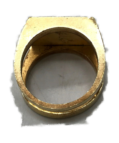 Maison Margiela（メゾンマルジェラ）Maison Margiela (メゾンマルジェラ) 4ステッチアイコンリング ゴールド×ブラック サイズ:21号の古着・服飾アイテム