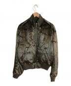 Diorディオール）の古着「Dark Brown Technical Velvet Bomber Jacket With Zipped Pockets」｜グリーン