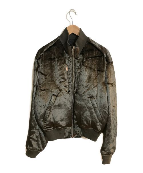 Dior（ディオール）Dior (ディオール)  Dark Brown Technical Velvet Bomber Jacket With Zipped Pockets  グリーン サイズ:46の古着・服飾アイテム