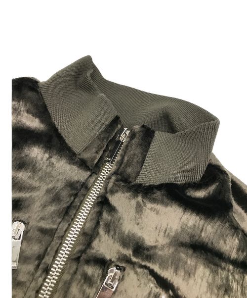 Dior（ディオール）Dior (ディオール)  Dark Brown Technical Velvet Bomber Jacket With Zipped Pockets  グリーン サイズ:46の古着・服飾アイテム