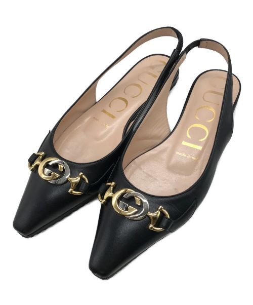 GUCCI（グッチ）GUCCI (グッチ) インターロッキングG ミュールパンプス ブラック サイズ:36の古着・服飾アイテム