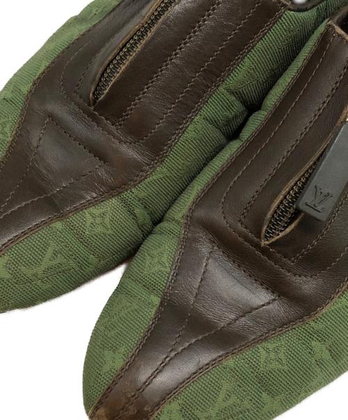 LOUIS VUITTON（ルイ ヴィトン）LOUIS VUITTON (ルイ ヴィトン) モノグラムミニドライビングシューズ グリーン サイズ:SIZE 37 1/2の古着・服飾アイテム
