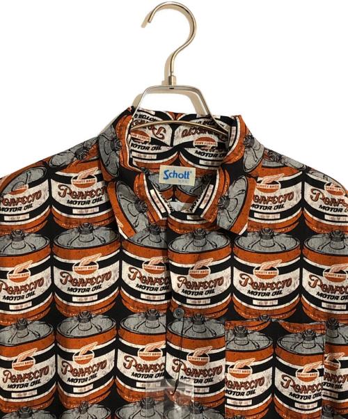 Schott（ショット）schott (ショット) PERFECTO MOTOR OIL HAWAIIAN SHIRT/パーフェクト  モト― オイル ハワイアン シャツ ブラウン サイズ:SIZE Mの古着・服飾アイテム