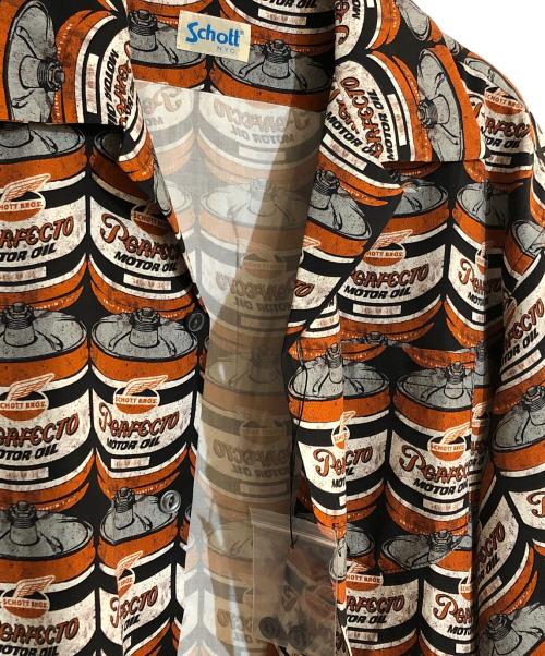 Schott（ショット）schott (ショット) PERFECTO MOTOR OIL HAWAIIAN SHIRT/パーフェクト  モト― オイル ハワイアン シャツ ブラウン サイズ:SIZE Mの古着・服飾アイテム