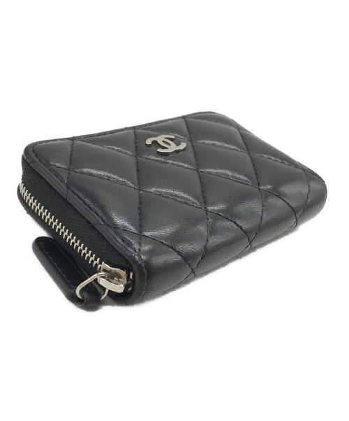 CHANEL（シャネル）CHANEL (シャネル) マトラッセ クラシック ジップ コインパース ブラックの古着・服飾アイテム