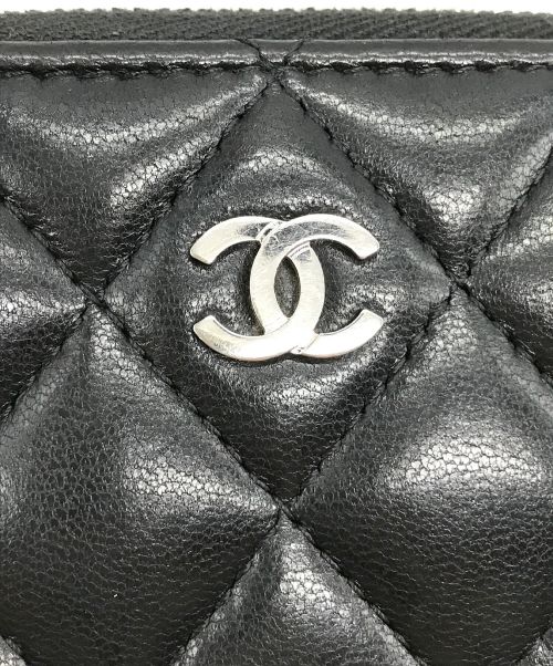 CHANEL（シャネル）CHANEL (シャネル) マトラッセ クラシック ジップ コインパース ブラックの古着・服飾アイテム