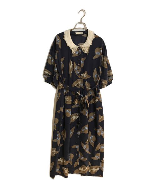 PINK HOUSE（ピンクハウス）PINK HOUSE (ピンクハウス) 総柄ワンピース ネイビー サイズ:表記なしの古着・服飾アイテム