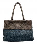 FALORNIファロルニ）の古着「バイカラーメッシュハンドバッグ」｜ネイビー