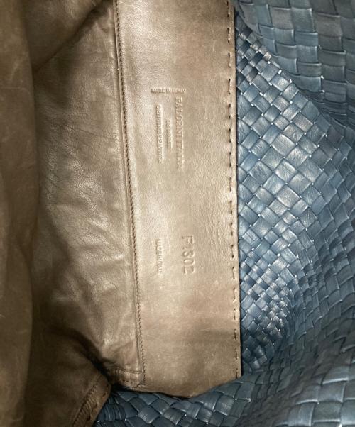 FALORNI（ファロルニ）FALORNI (ファロルニ) バイカラーメッシュハンドバッグ ネイビーの古着・服飾アイテム