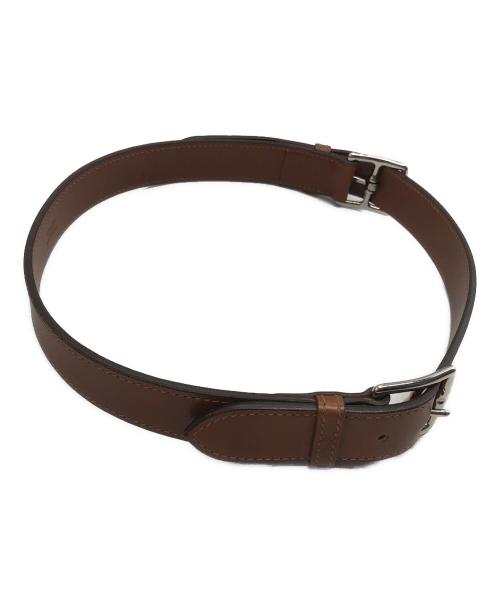 HERMES（エルメス）HERMES (エルメス) エトリヴィエールダブルバックルレザーベルト ブラウンの古着・服飾アイテム