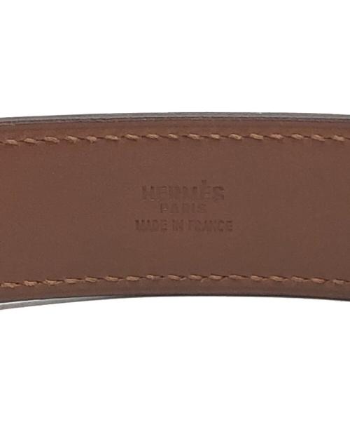 HERMES（エルメス）HERMES (エルメス) エトリヴィエールダブルバックルレザーベルト ブラウンの古着・服飾アイテム
