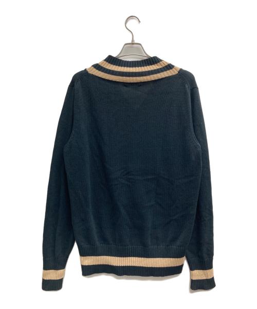 KOLOR（カラー）KOLOR (カラー) ワッペンＶネックロゴニット ネイビー サイズ:SIZE 3の古着・服飾アイテム