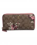 COACHコーチ）の古着「長財布」｜ベージュ×ピンク