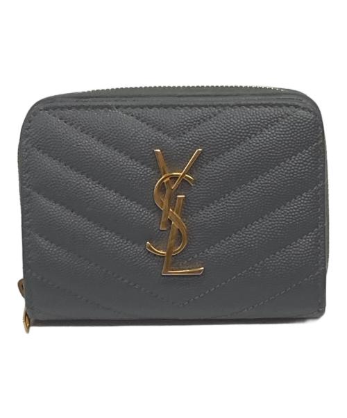 Saint Laurent Paris（サンローランパリ）Saint Laurent Paris (サンローランパリ) コンパクトジップアラウンドウォレット グレーの古着・服飾アイテム