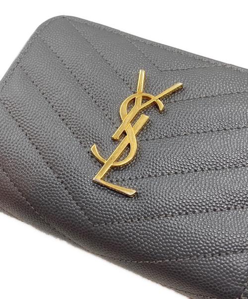 Saint Laurent Paris（サンローランパリ）Saint Laurent Paris (サンローランパリ) コンパクトジップアラウンドウォレット グレーの古着・服飾アイテム