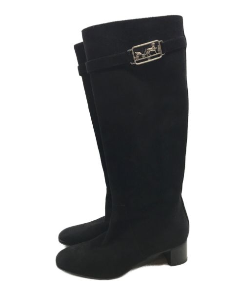 HERMES（エルメス）HERMES (エルメス) 19AW ヴェルサイユ スエード ロングブーツ ブラック サイズ:SIZE 37の古着・服飾アイテム