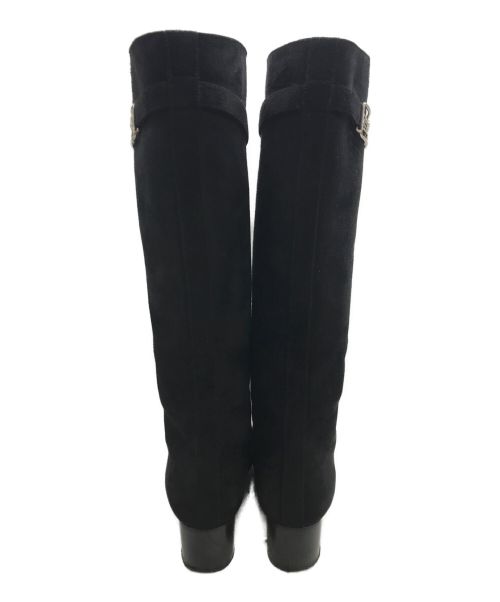 HERMES（エルメス）HERMES (エルメス) 19AW ヴェルサイユ スエード ロングブーツ ブラック サイズ:SIZE 37の古着・服飾アイテム