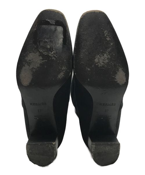 HERMES（エルメス）HERMES (エルメス) 19AW ヴェルサイユ スエード ロングブーツ ブラック サイズ:SIZE 37の古着・服飾アイテム