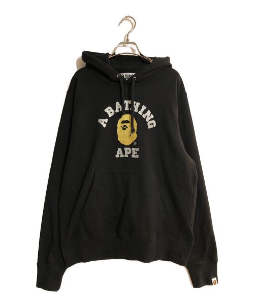 A BATHING APE（ア ベイシング エイプ）A BATHING APE (アベイシングエイプ) Logo Hoody/ロゴフーディ ブラック サイズ:Lの古着・服飾アイテム