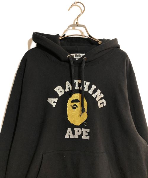 A BATHING APE（ア ベイシング エイプ）A BATHING APE (アベイシングエイプ) Logo Hoody/ロゴフーディ ブラック サイズ:Lの古着・服飾アイテム