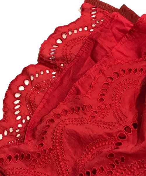 ne quittez pas（ヌキテパ）ne quittez pas (ヌキテパ) Cotton Voile Dot Hemla Dress レッド サイズ:表記なしの古着・服飾アイテム