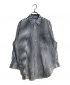 Spick and Spanスピックアンドスパン）の古着「コットンリネンルーズシャツ」｜ホワイト×グレー