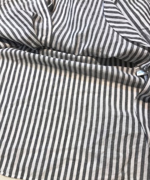 Spick and Span（スピック＆スパン）Spick and Span (スピックアンドスパン) コットンリネンルーズシャツ ホワイト×グレー サイズ:表記なしの古着・服飾アイテム