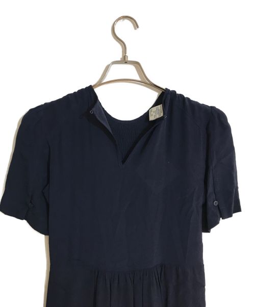 BAUM UND PFERDGARTEN（バウムウンドヘルガーデン）BAUM UND PFERDGARTEN (バウムウンドヘルガーデン) レーヨンシルクブラウスワンピース ネイビー サイズ:SIZE 34 未使用品の古着・服飾アイテム