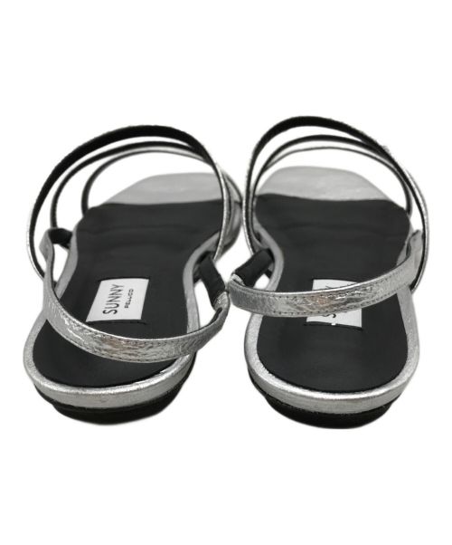 SUNNY PELLICO（サニーペリコー）SUNNY PELLICO (サニーペリコー) メタリックスクエアトゥサンダル シルバー サイズ:SIZE 35の古着・服飾アイテム