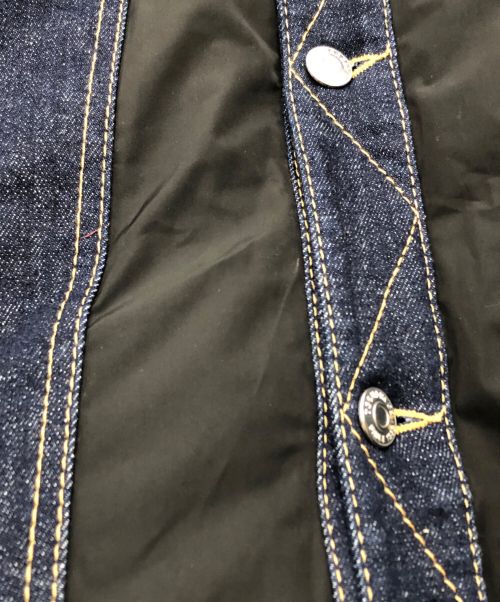 DSQUARED2（ディースクエアード）DSQUARED2 (ディースクエアード) マルチファブリックダウンジャケット インディゴ×ブラック サイズ:54の古着・服飾アイテム