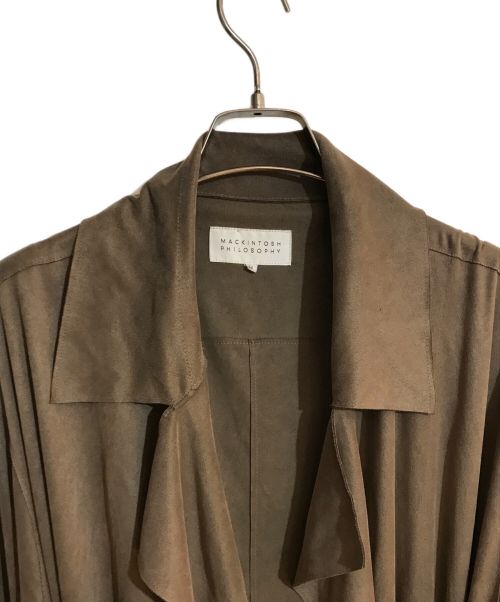 MACKINTOSH PHILOSOPHY（マッキントッシュ フィロソフィー）MACKINTOSH PHILOSOPHY (マッキントッシュフィロソフィー) スウェードタッチロングコート ブラウン サイズ:36の古着・服飾アイテム