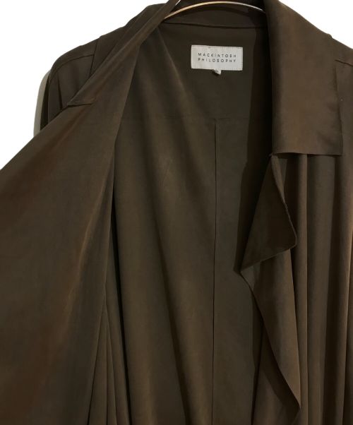 MACKINTOSH PHILOSOPHY（マッキントッシュ フィロソフィー）MACKINTOSH PHILOSOPHY (マッキントッシュフィロソフィー) スウェードタッチロングコート ブラウン サイズ:36の古着・服飾アイテム