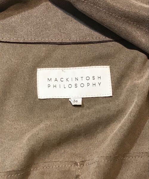 MACKINTOSH PHILOSOPHY（マッキントッシュ フィロソフィー）MACKINTOSH PHILOSOPHY (マッキントッシュフィロソフィー) スウェードタッチロングコート ブラウン サイズ:36の古着・服飾アイテム