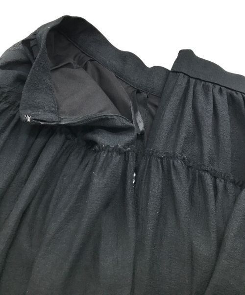 anuans（アニュアンス）anuans (アニュアンス) ボリュームティアードオーガンジースカート ブラック サイズ:Sの古着・服飾アイテム