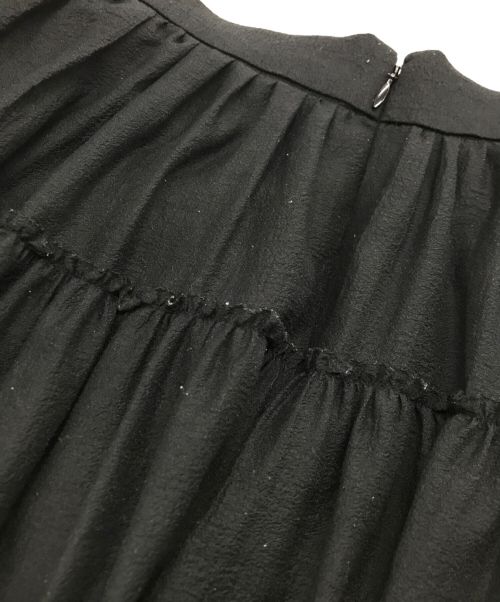 anuans（アニュアンス）anuans (アニュアンス) ボリュームティアードオーガンジースカート ブラック サイズ:Sの古着・服飾アイテム