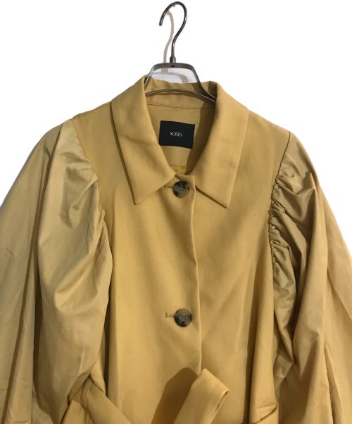 SORIN（ソリン）SORIN (ソリン) Wool Twill Circle Sleeves Trench Coat/ウールツイル　サークルスリーブトレンチコート イエロー サイズ:38の古着・服飾アイテム