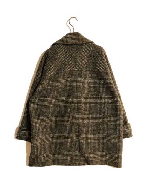 Spick and Span（スピック＆スパン）Spick and Span (スピックアンドスパン) Wスライバーチェックハーフコート ブラウン サイズ:36の古着・服飾アイテム