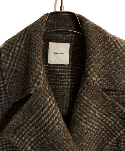 Spick and Span（スピック＆スパン）Spick and Span (スピックアンドスパン) Wスライバーチェックハーフコート ブラウン サイズ:36の古着・服飾アイテム