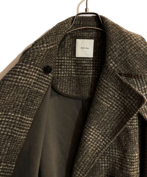 Spick and Span（スピック＆スパン）Spick and Span (スピックアンドスパン) Wスライバーチェックハーフコート ブラウン サイズ:36の古着・服飾アイテム