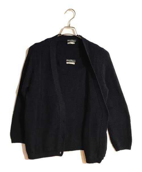 Salvatore Ferragamo（サルヴァトーレ フェラガモ）Salvatore Ferragamo (サルヴァトーレ フェラガモ) ガンチーニジャガードアンサンブルカーディガン ネイビー サイズ:カーディガン：S　ニット：Mの古着・服飾アイテム