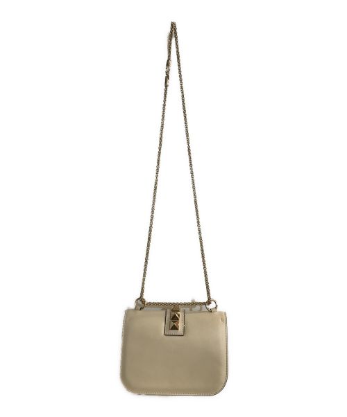 VALENTINO（ヴァレンティノ）VALENTINO (ヴァレンティノ) スタッズショルダーバッグ アイボリーの古着・服飾アイテム