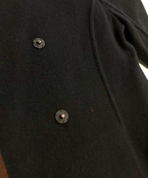 ANAYI（アナイ）ANAYI (アナイ) ノーカラーリバーコート ネイビー×ブラウン サイズ:38の古着・服飾アイテム