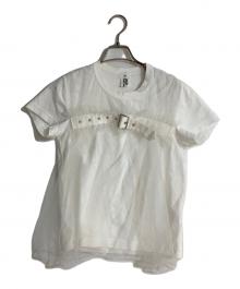 noir kei ninomiya（ノワール ケイ ニノミヤ）の古着「20SS ベルト チュール カットソー Tシャツ」｜ホワイト