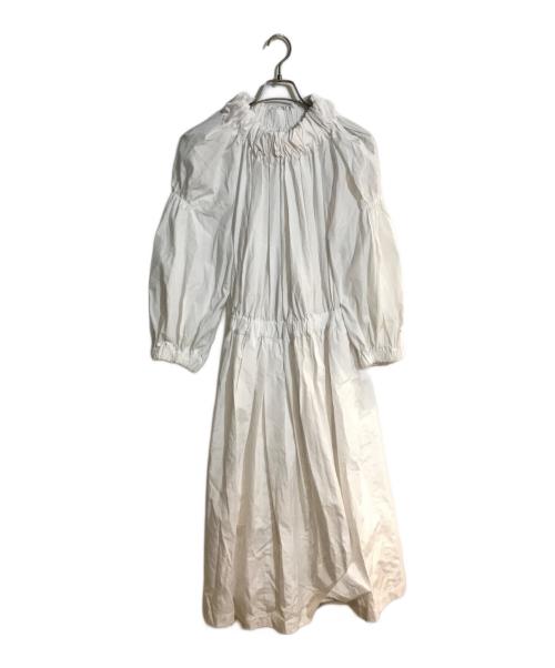 COMME des GARCONS COMME des GARCONS（コムデギャルソン コムデギャルソン）COMME des GARCONS COMME des GARCONS (コムデギャルソン コムデギャルソン) ハイネックコットンギャザーワンピース ホワイト サイズ:Sの古着・服飾アイテム