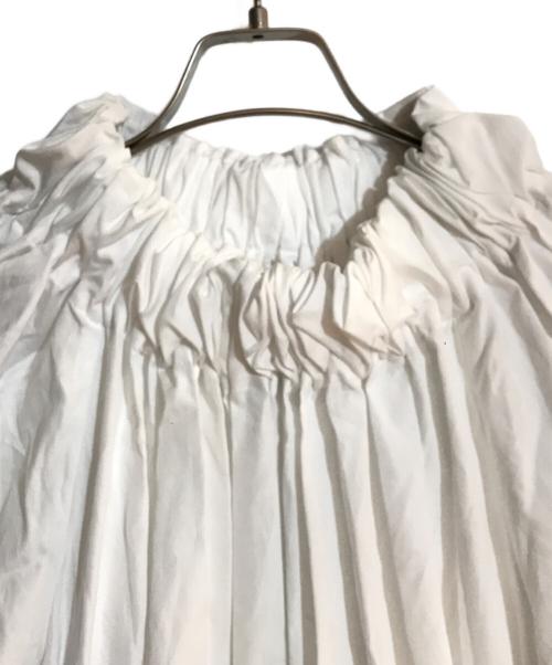 COMME des GARCONS COMME des GARCONS（コムデギャルソン コムデギャルソン）COMME des GARCONS COMME des GARCONS (コムデギャルソン コムデギャルソン) ハイネックコットンギャザーワンピース ホワイト サイズ:Sの古着・服飾アイテム