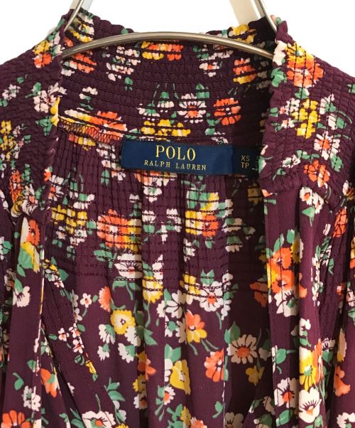 POLO RALPH LAUREN（ポロ・ラルフローレン）POLO RALPH LAUREN (ポロ・ラルフローレン) Tie Neck Floral Silk Dress/タイネックフローラルシルクドレス レッド サイズ:ＸＳの古着・服飾アイテム